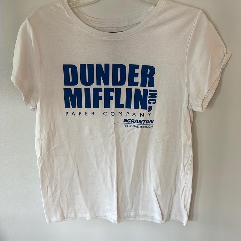 Women's dundler mifflin Tee with Blue Print